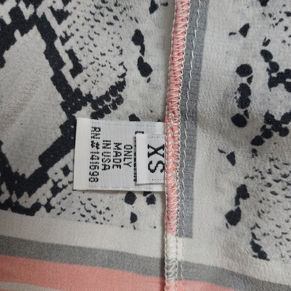 Ramy Brook 100% Silk Snakeskin Print Python Chain Sz XS Trendy Cutouts White - Picture 11 of 12